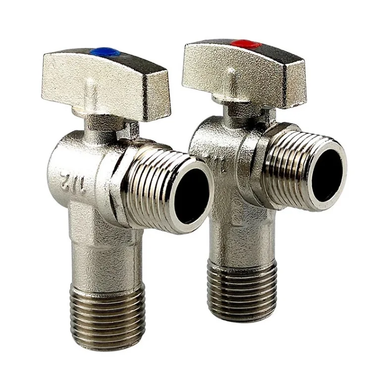 130g High Flow Copper Ball Core Three-way Angle Valve Water Heater Toilet Hot and Cold Water Switch Extension Ball Valve