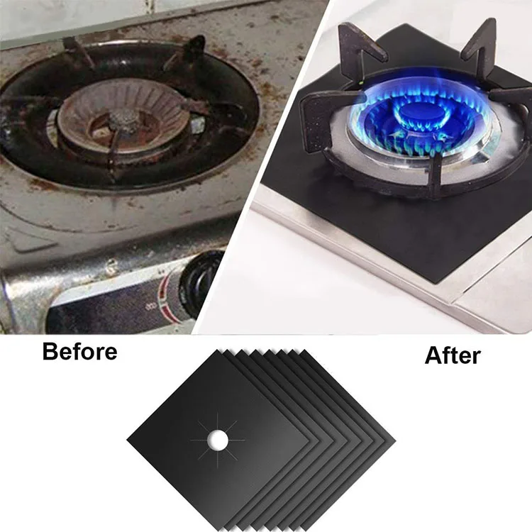 
Easy To Clean Customized Non Stick Charcoal Stove Top Protectors Reusable Gas Stove Burner Cover 