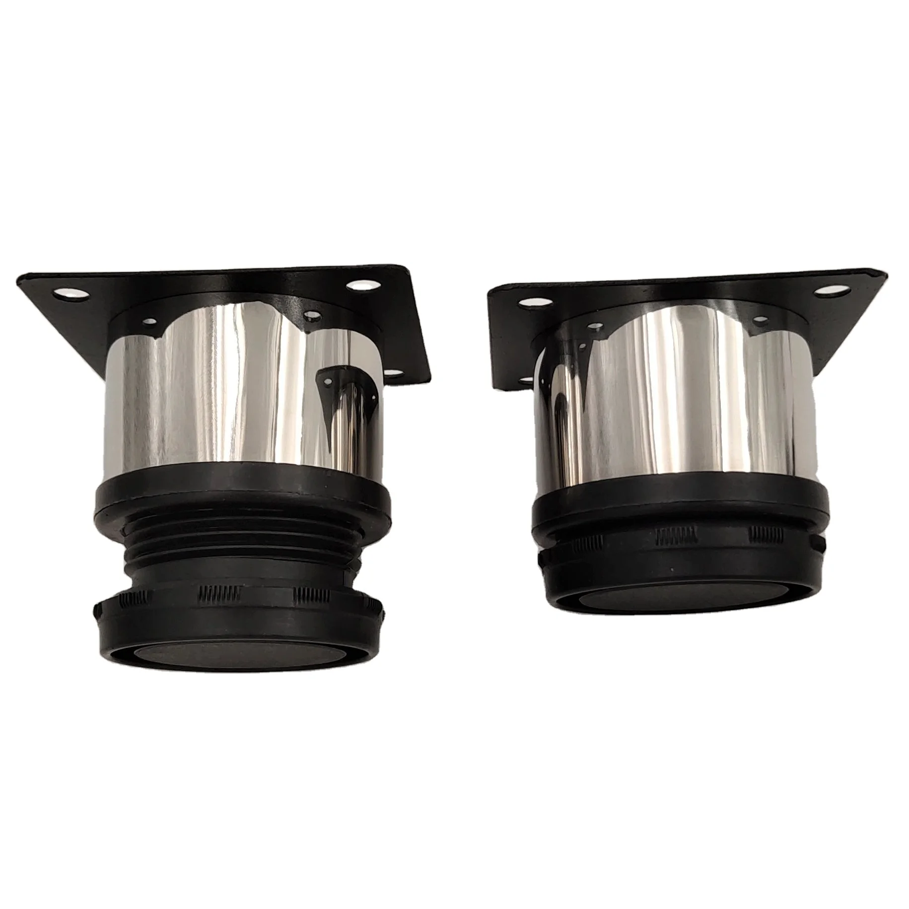 50mm Mirror Polished Metal Round Tube Legs Adjustable Stainless Steel Kitchen Cabinet Feet Round Stand Sofa Legs