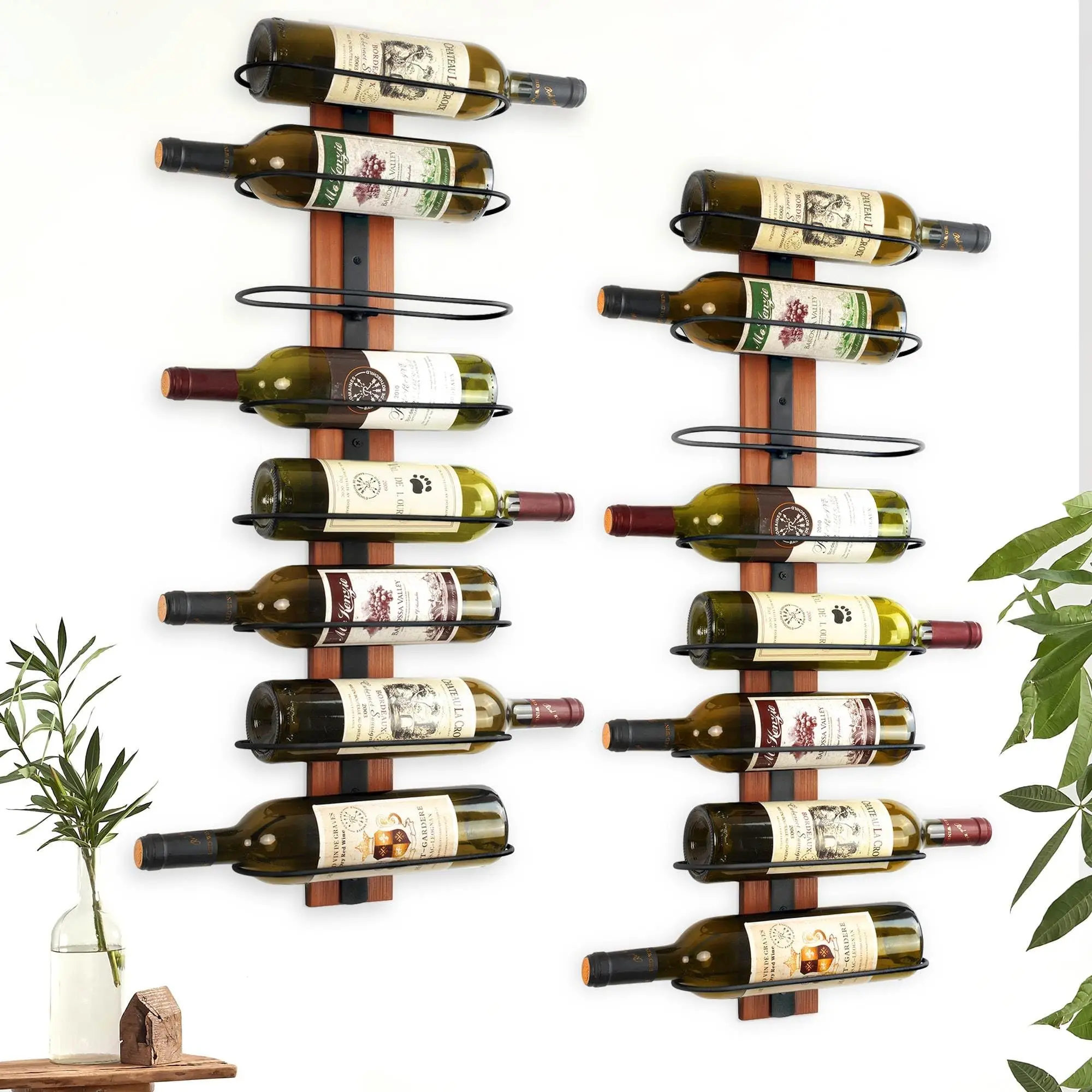 Custom Metal Hanging Wine Display Rack for 16 Bottles Floor to Ceiling Wine Glass Rack Holder Wine Rack Wall Mount for Bar