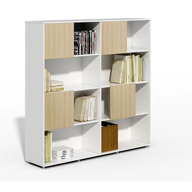 Modern melamine home furniture living room wood bookshelf