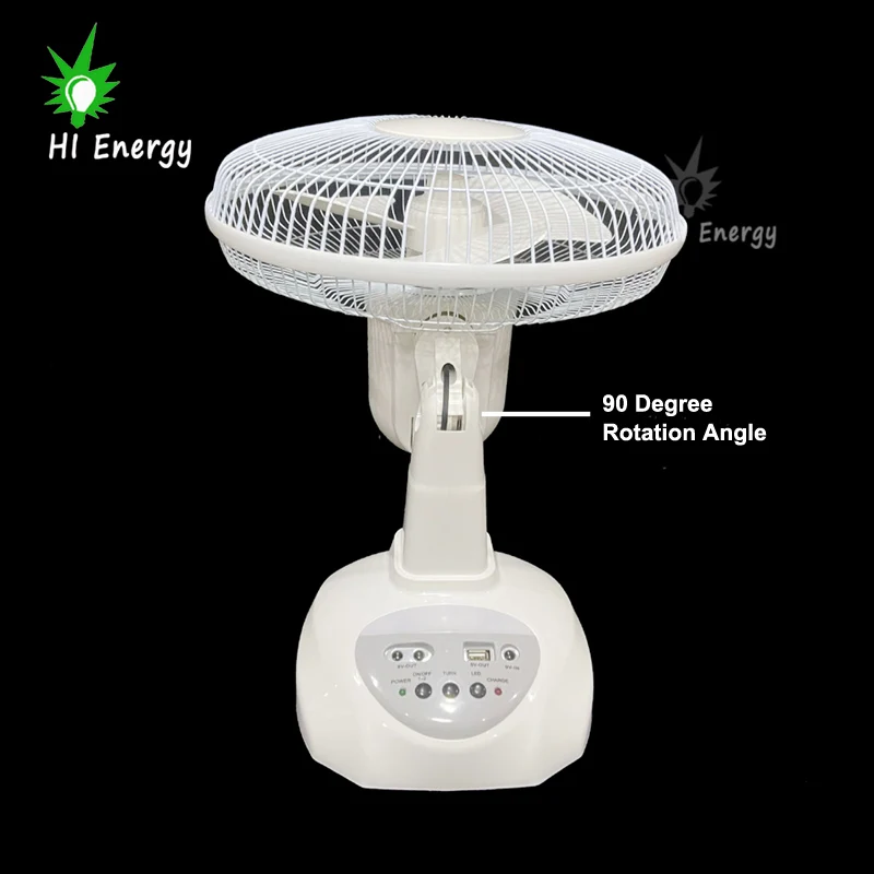 Offgrid  Rechargeable Solar Fan Energy System with Solar Panel and Led Light Bulbs 12Inch 16inch 012T