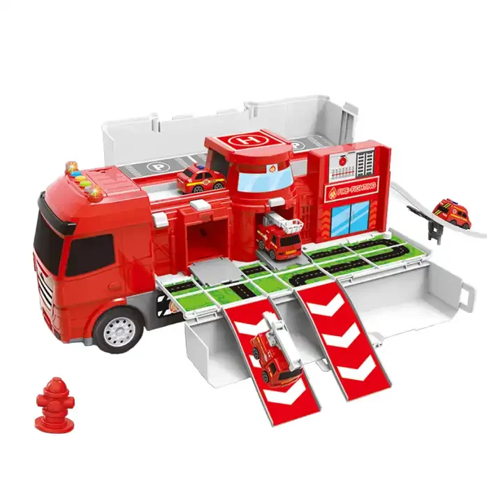 New 2 in 1 inertial deformational container truck moving engineering parking lot toy