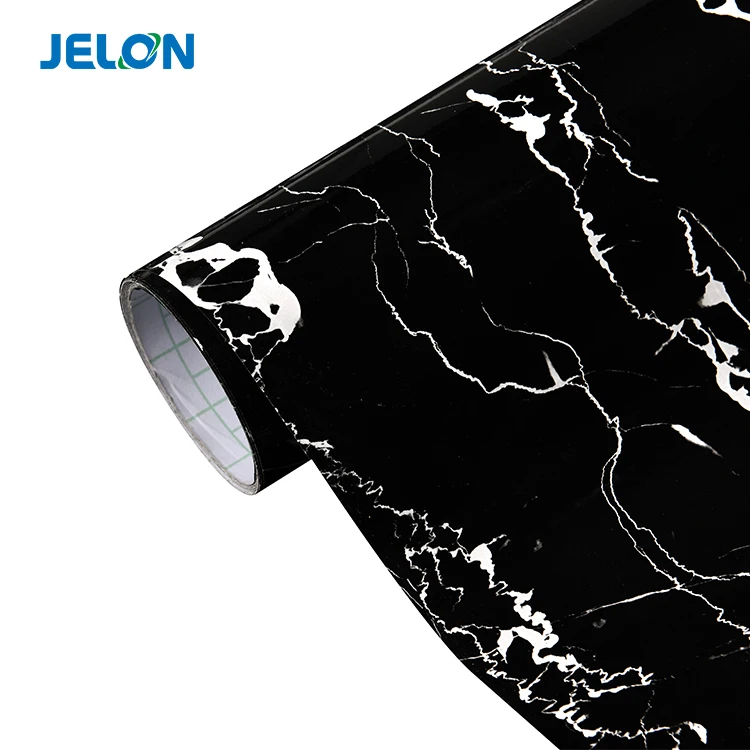 High Simulation 3D Wall Decoration Sticker Foam Sheet Black Pattern Panel Natural Marble PE Wallpaper