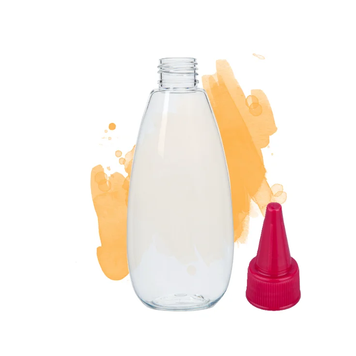 260ml Plastic Ketchup Plastic Honey Squeeze PET Sauce Bottle With Nozzle Cap