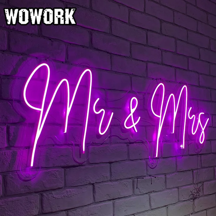 WOWORK 3D waterproof led outdoor happy birthday wedding photo props decoration neon light for party supplies