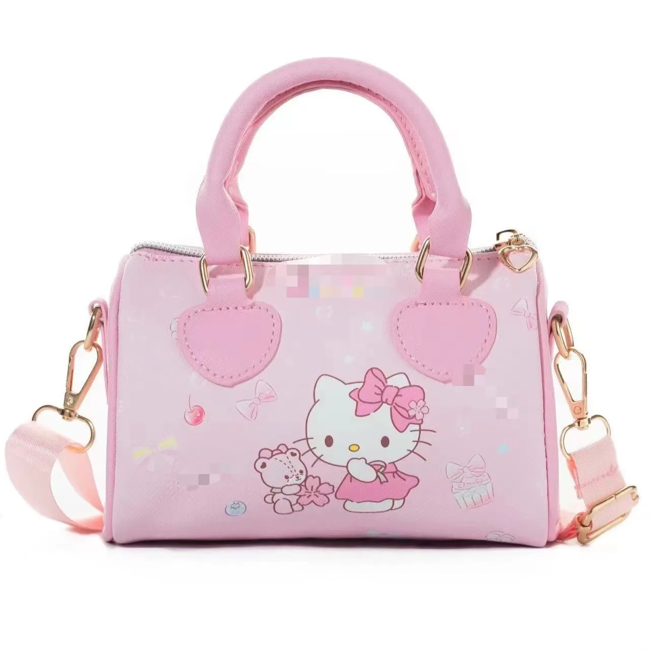 Ruunjoy New Sanrioed Hand Bags Large Capacity PU Boston Tote Bag Fashion Girls hllo kt Cartoon Melody Kt Shoulder Handbags