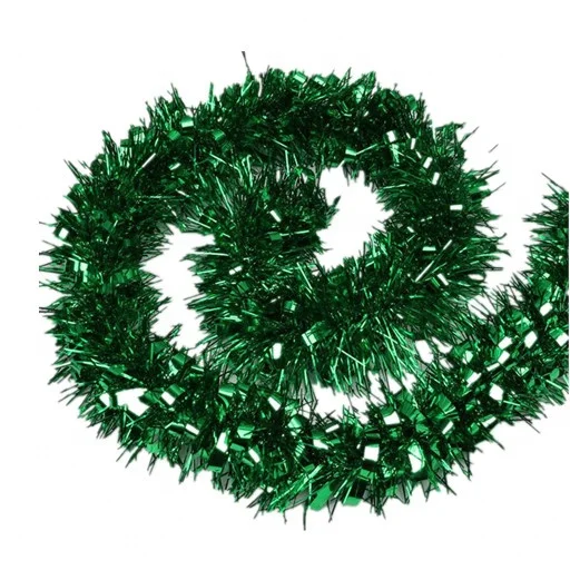 Christmas Garland Green Turned Edge Christmas Garlands Modern Design Decorations Pre-decorated PET Christmas Garlands