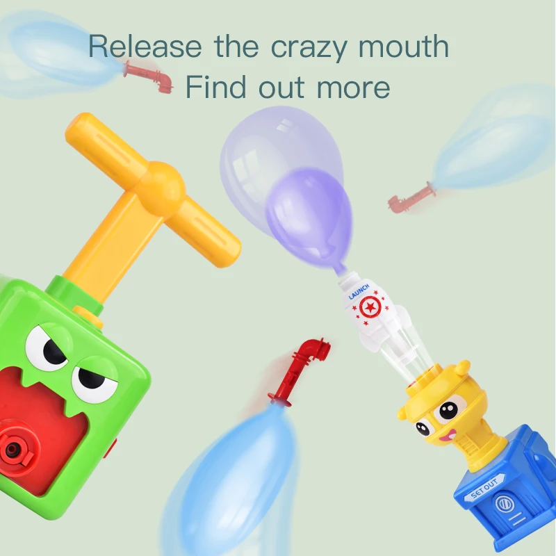 Balloon Launcher car aerodynamic learning Toy Set Kids race car balloon pump vehicle air balloon powered car DIY Christmas Gift