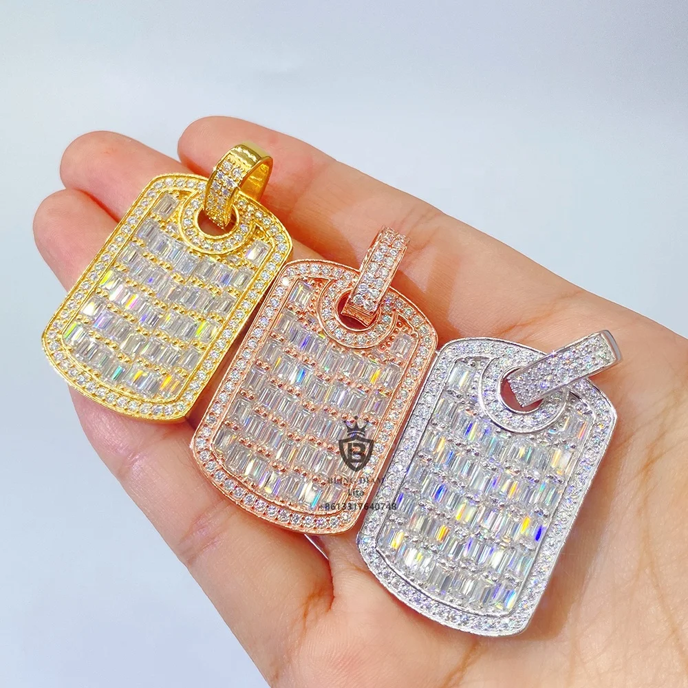 Hot selling wholesale moissanite jewelry rose gold pendants bails 10k 925 sterling silver pendants for jewelry making