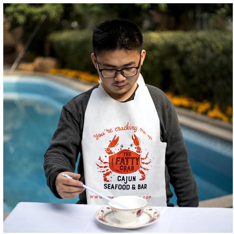 Plastic Bibs Manufacturer Customized Waterproof Plastic Back Bibs Crab Lobster Funny Adult Bibs For Sea Food Restaurant