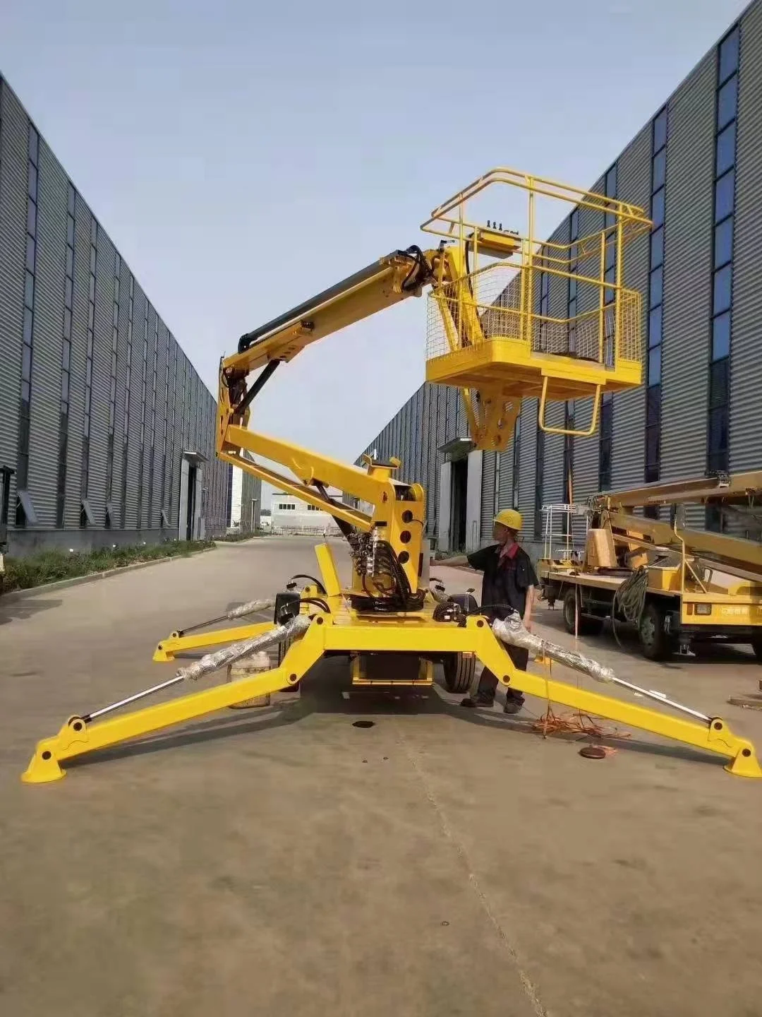 Qiyun 14m 46ft Access Electric Towable Trailer Articulating Telescopic Boom Lift