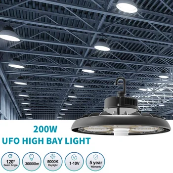 Промышленная лампа высокого отсека UFO 100 Вт 150 200 240 мощность и регулируемая Заводская мастерская осветительная продукция для супермаркетов