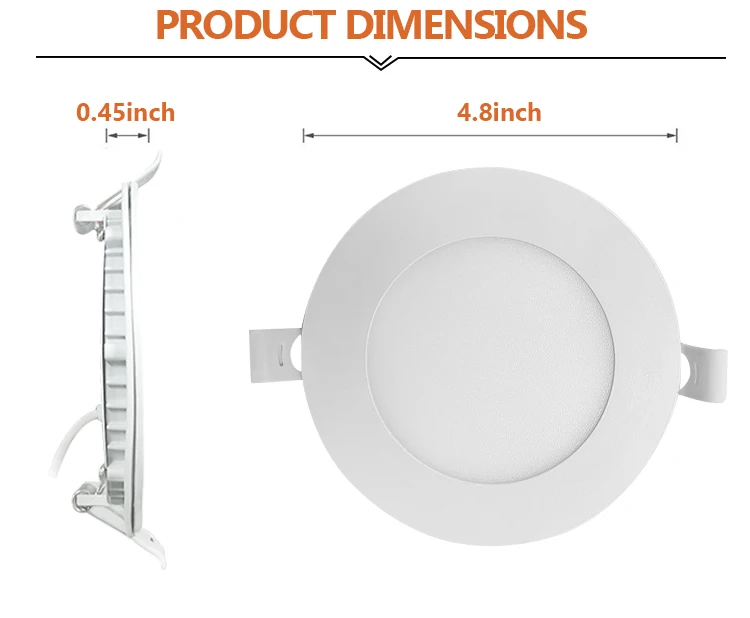 5CCT Switchable 4inch 9w Round Aluminum Recessed Slim Led Panel Light