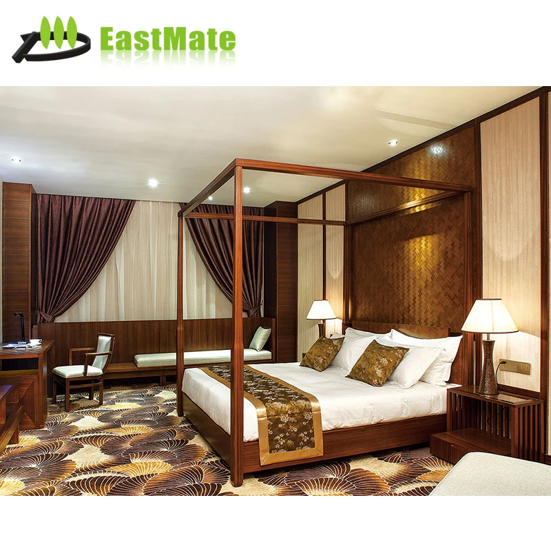 Customized Complete Luxury Apartment Room Furniture Packages King Size Bed Hotel Bedroom Set Wood for Sale Modern Solid