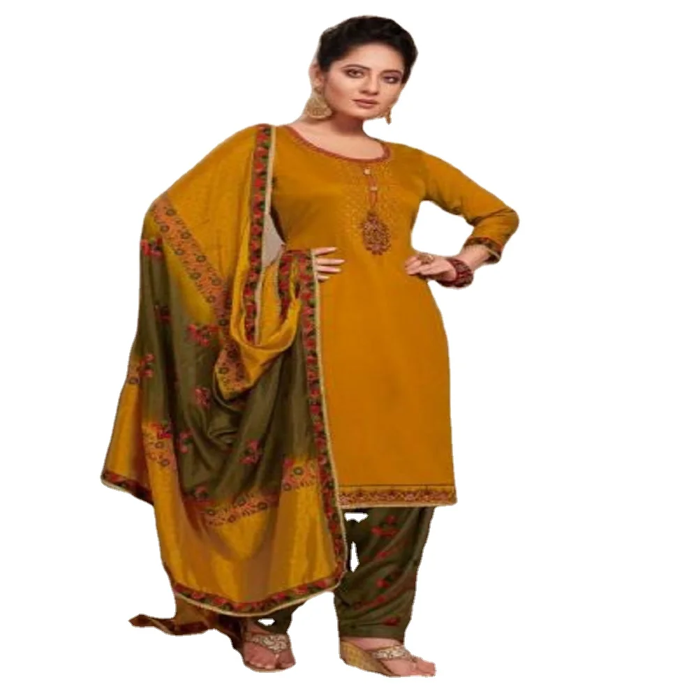 Beautiful Green Punjabi Patiala Suit with Dupatta Salwar Kameez Festive Season Casual Party Wear ladies wear Wholesale Price