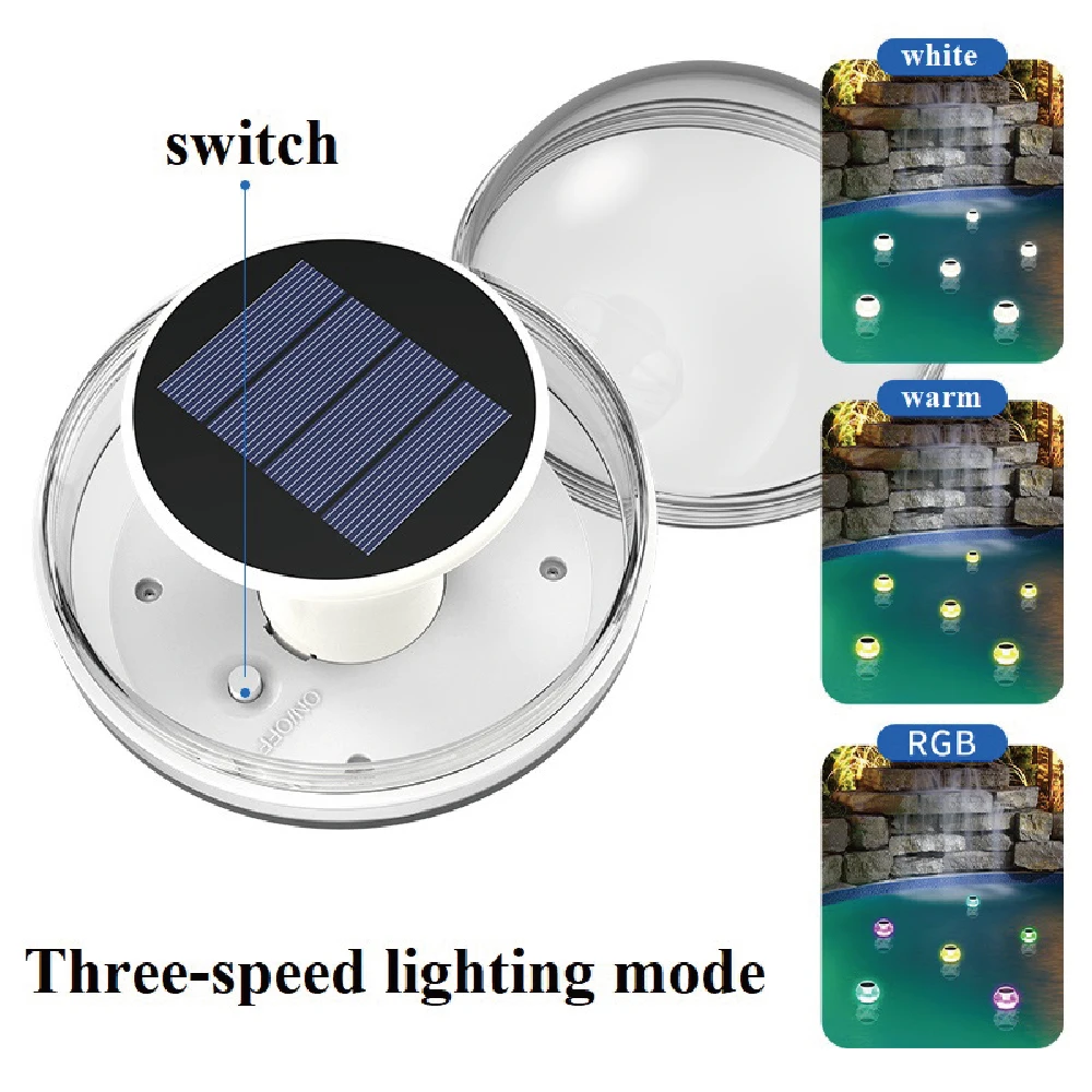 IP68 waterproof solar rechargeable mini led rgb swimming floating wireless pool ball lights water drift landscape pond light