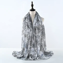 New Style Floral Printed Chiffon Hijab Women Muslim Hijabs Colorful Printed Scarves Free Sample