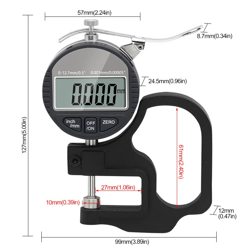 Digital electronic thickness gauge 0.001MM thousandth thickness gauge tape film thickness gauge