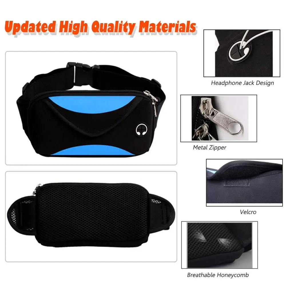 Free Shipping Hot Selling Sport Fanny Pack Compatible with 3.5-6.5 inch Mobile Phone Waterproof Waist Bag Pack