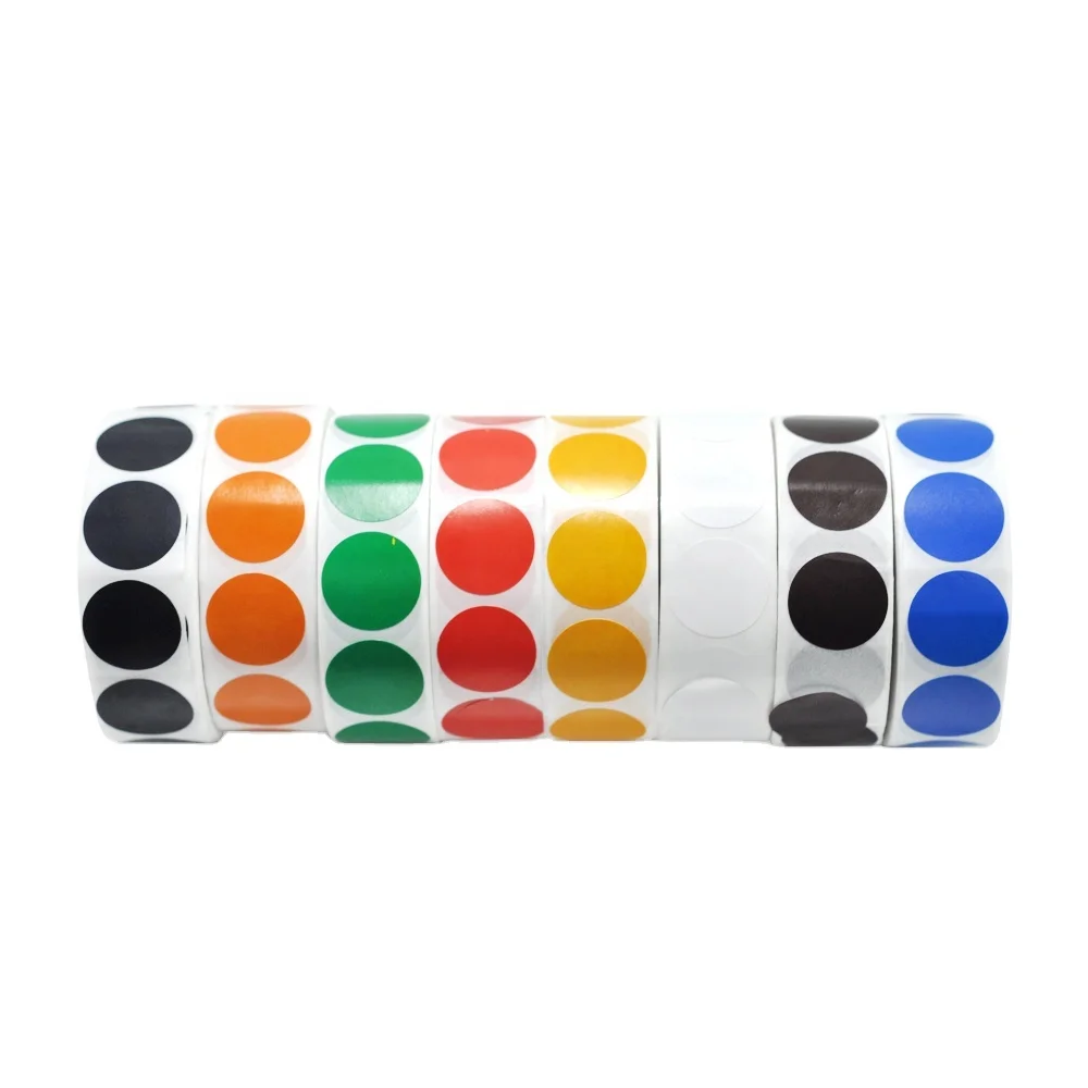 19mm Strong Adhesive Waterproof Color Coding Permanent Labels Round or Dot Sticker