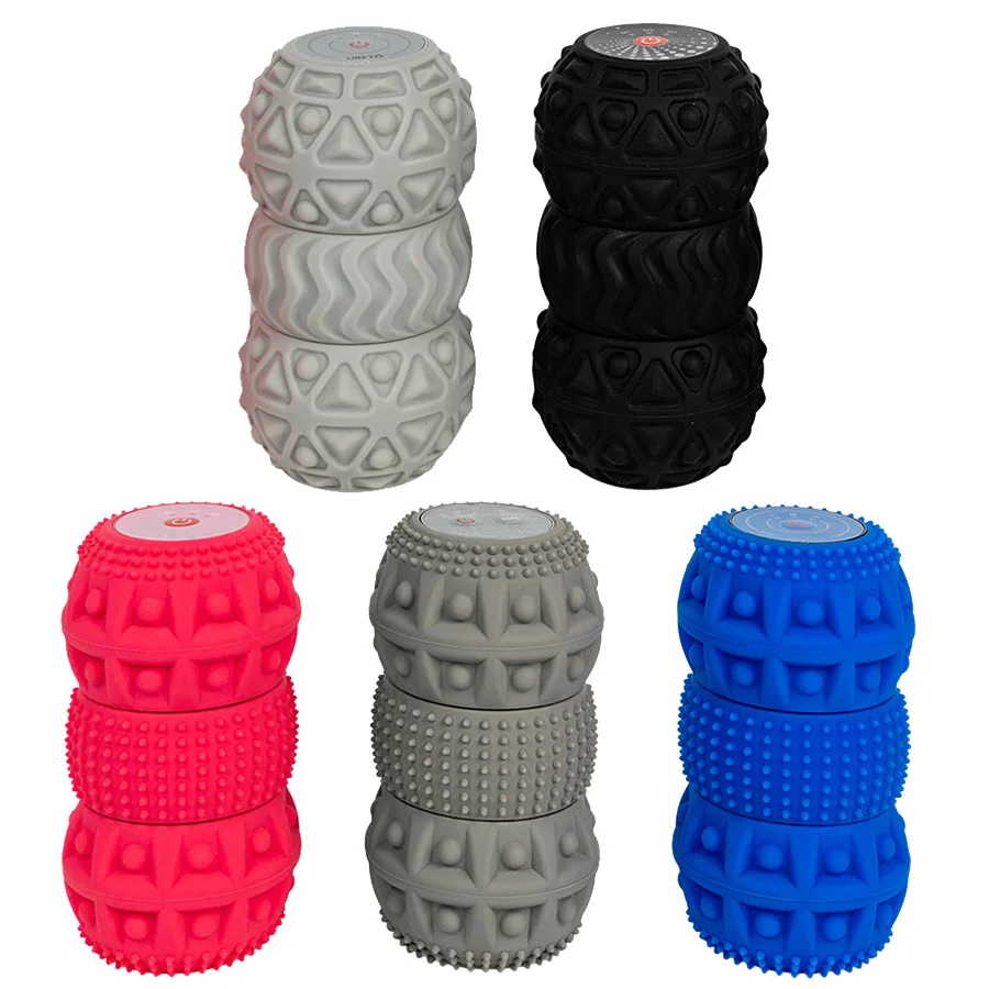 Crazy Fit massage CE ROHS Foam Roller Ball Therapy Massage Double Peanut Vibrating Electric Massage Roller Ball