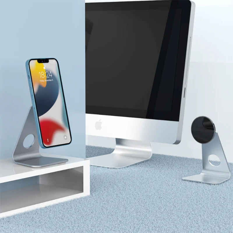 Magnetic Cell Phone Stand Height Adjustable Cell Fully Foldable Mobile Phone Holder Compatible with All Mobile Phone