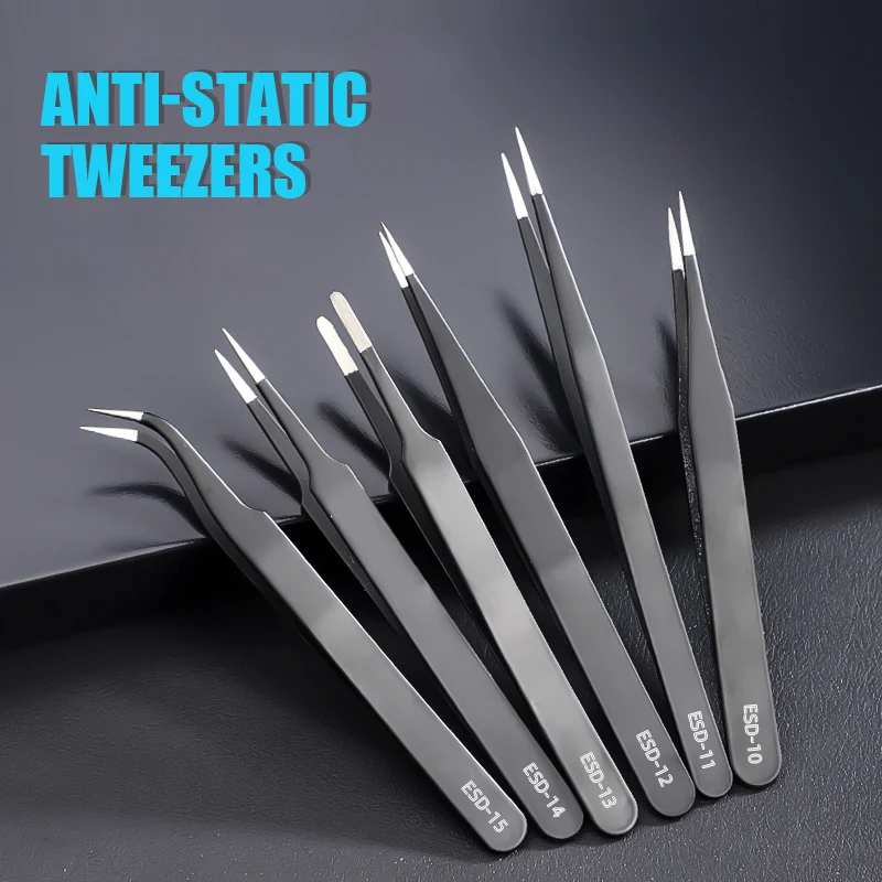 High Quality Stainless Steel anti-static Tweezers Ultra Hard Eyelash Forceps and High-quality Tweezers
