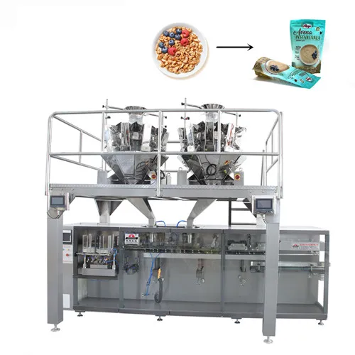 Automatic Horizontal Oat Flakes Standup Pouch Doypack Ziplock Premade Bag Packing machine
