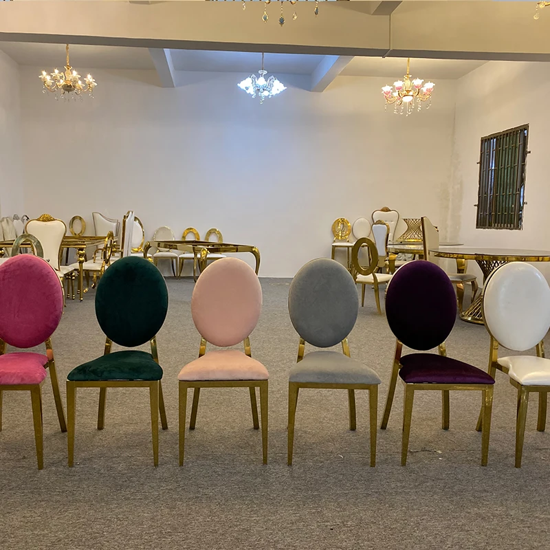 Уличная мебель Специальные современные золотые события из нержавеющей стали chiavari Свадебные обеденные стулья