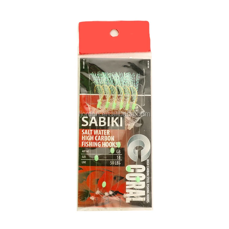 FJORD Customized Sabiki Rigs for Sea Fishing Wholesale8# 10# 12# 14# 16# Stainless Steel Hooks for River and Ocean Use
