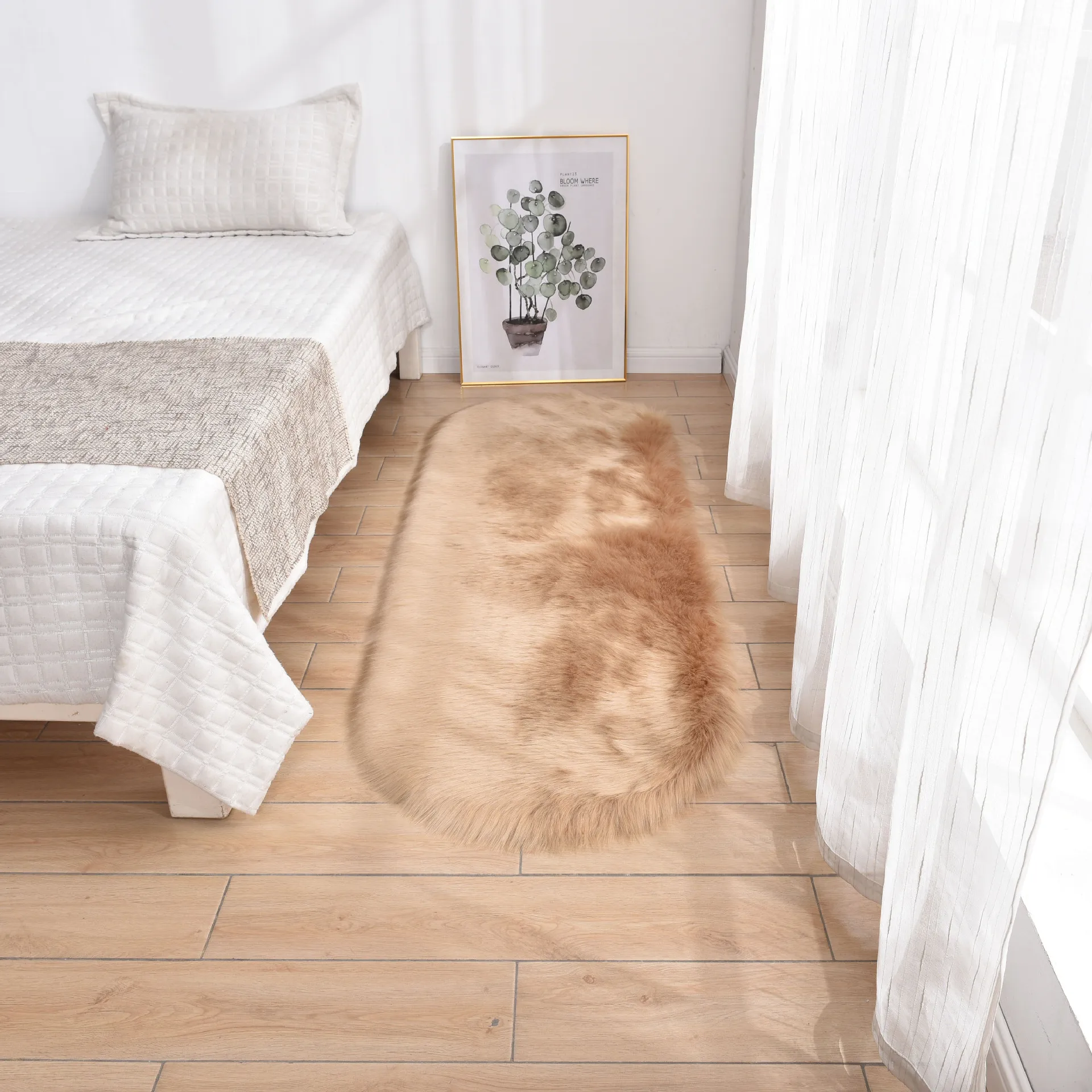 Drop Shipping Shaggy Fur Carpet Bedroom Rug Sheepskin Carpet And Rugs Living Room Decoration With Customized