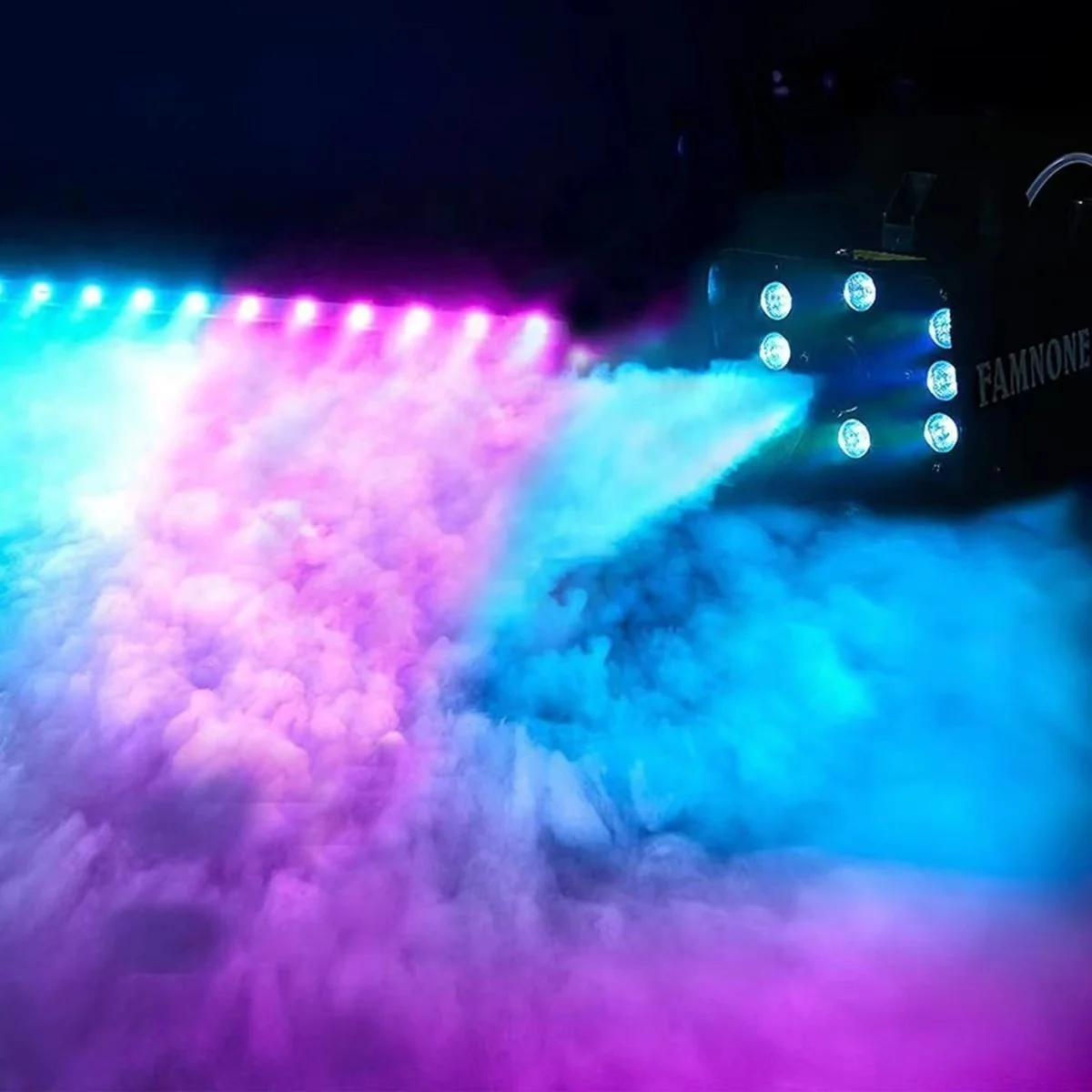 Fog Machine Professional Stage LED Smoke Machine 12 Colors Strobe Effect for Dj Halloween Party Wedding Holiday Christmas - Fans