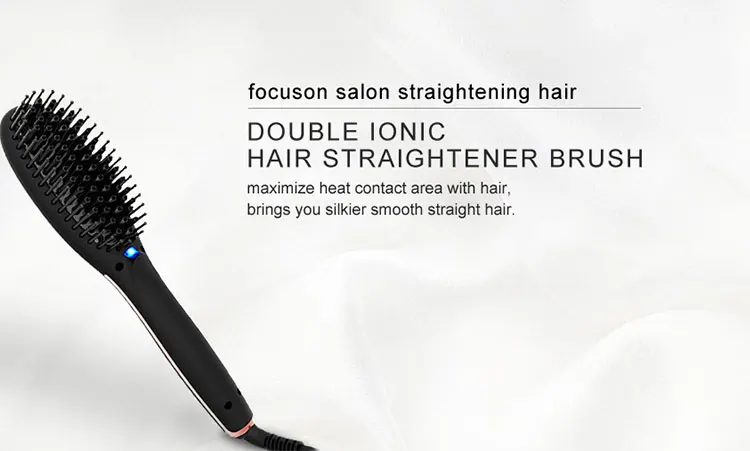 High Quality PTC Fast Heating Hair Straightener Comb Negative Ion Hot Airflow Electric Hair Iron Brush