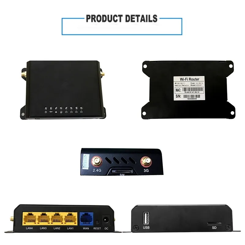 Metal Case wifi router rj45 port 4g LTE router with removable 5dBi antenna