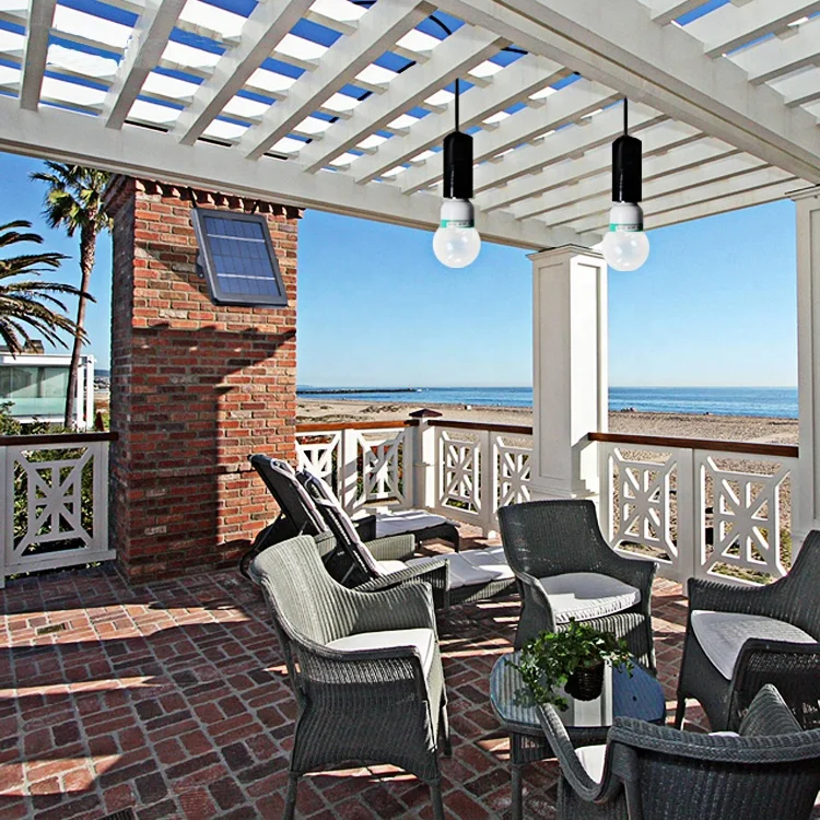 Camping and Emergency lighting 5M wire 2pcs 2.4w Bulb 4000mAh Solar Power Led Solar Light