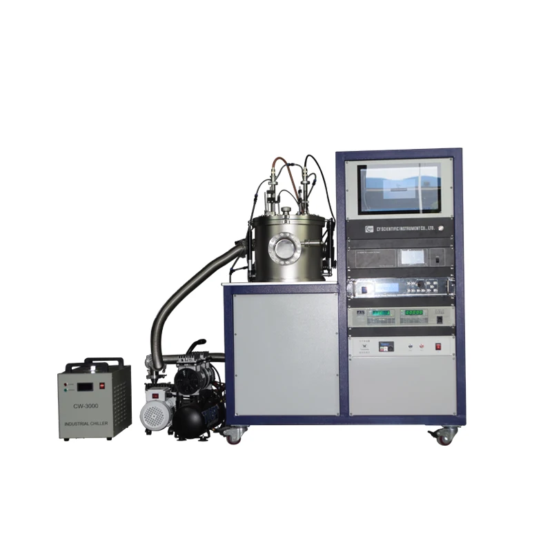 3 target plasma sputtering system  for sequential coating of multiple layer films such  as alloy & ceramics, etc.
