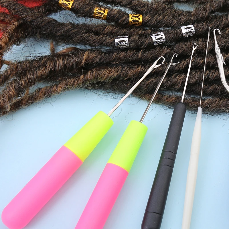 Kdaisy 9 PCS/SET Crochet Hook Set Wood Hair Weaving Crochet Needle for Braid Hair and Making Wig Hair Crochet Needle Weaving Set