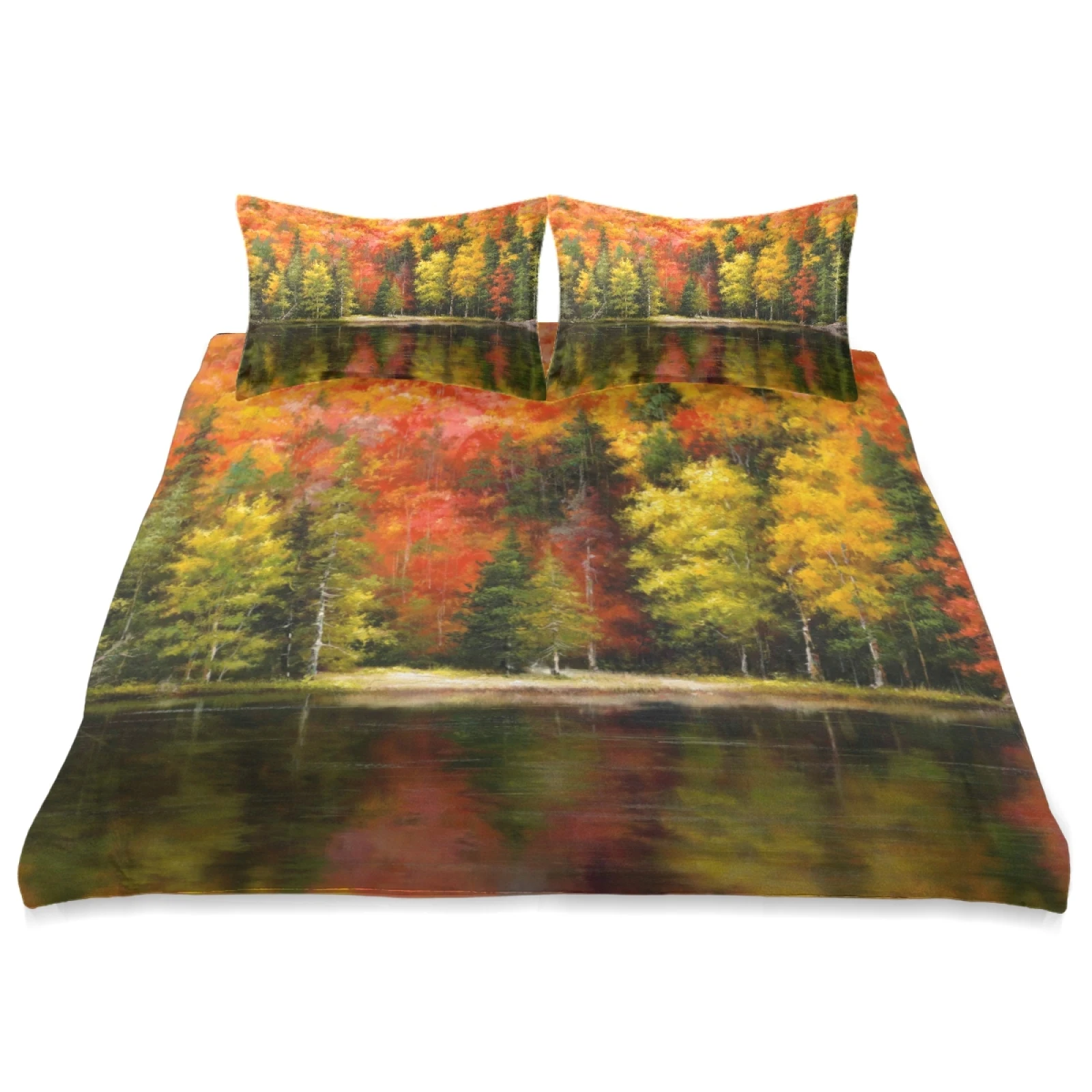 Custom design OEM Forest Landscape print flip-flops umbrella canvas Blanket Quilt Cover Bedding Sets Storage Baskets tote bag