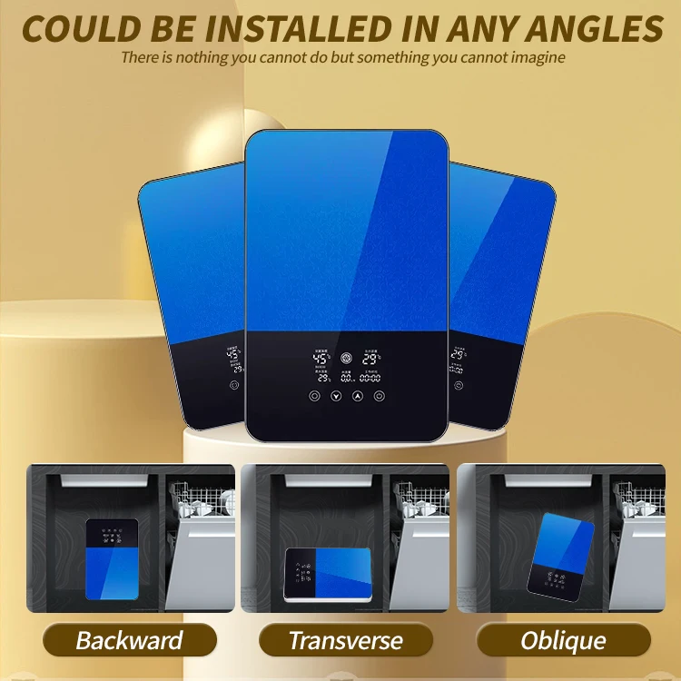 220V 8KW Wall-Mounted Smart Wave Tankless Electric Water Heater for Home Commercial & Hotel Stainless Steel Bathrooms Showers