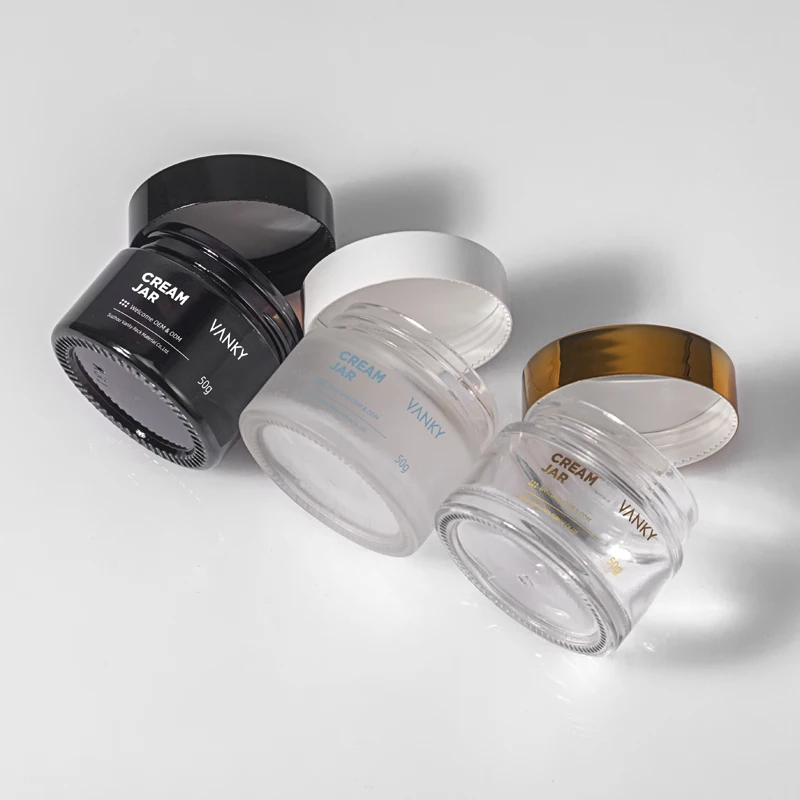 Высокое качество 10 г 20 30 50 60 прозрачная цветная стеклянная банка для крема с уксусной крышкой