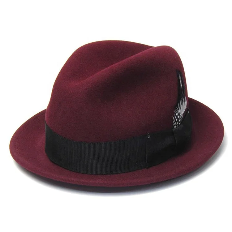 OEM ODM cheap one piece party jazz 100% 100 australian distressed designer stylish wool bowler felt hat for men