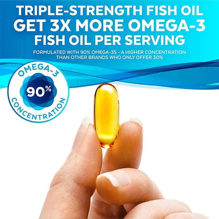 Viva Naturals Triple-Strength Omega 3 Fish Oil with EPA and DHA Supplements 2200mg 180 Soft gels