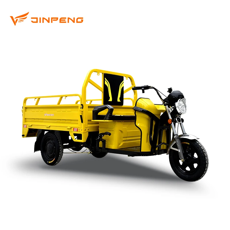 JINPENG High-Power 1000W Electric Cargo Tricycle Farm Use Battery Operated Open Body with 60V Motor Passengers 500kg Curb Weight