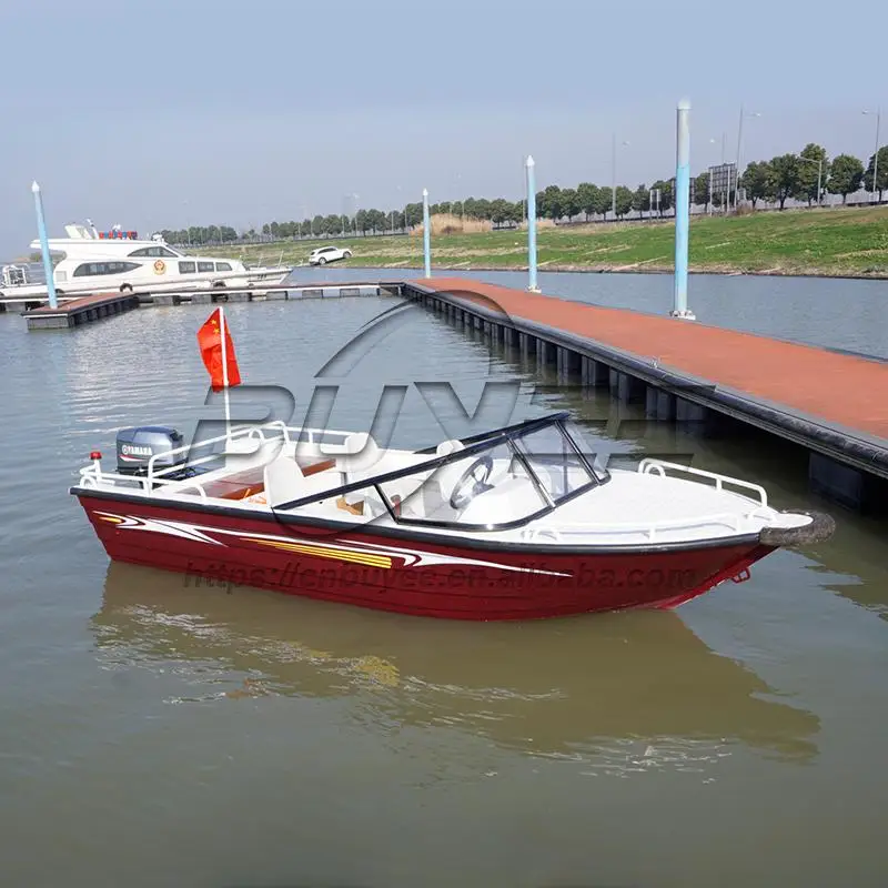 Factory Direct Hot sale 4.5 m/14.8ft aluminium fishing row boat china 4 person mini speed boat for water sport