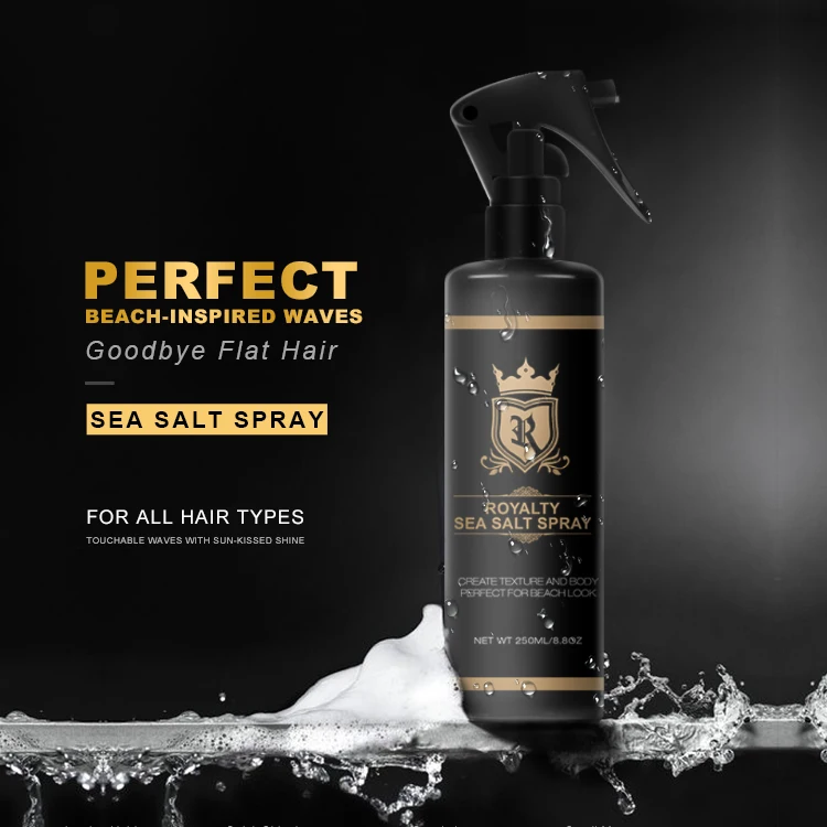 ROYALTY Custom Logo Natural & Organic Alcohol-Free Beach Wave Hairstyle Hair Sea Salt Spray Private Label For Men