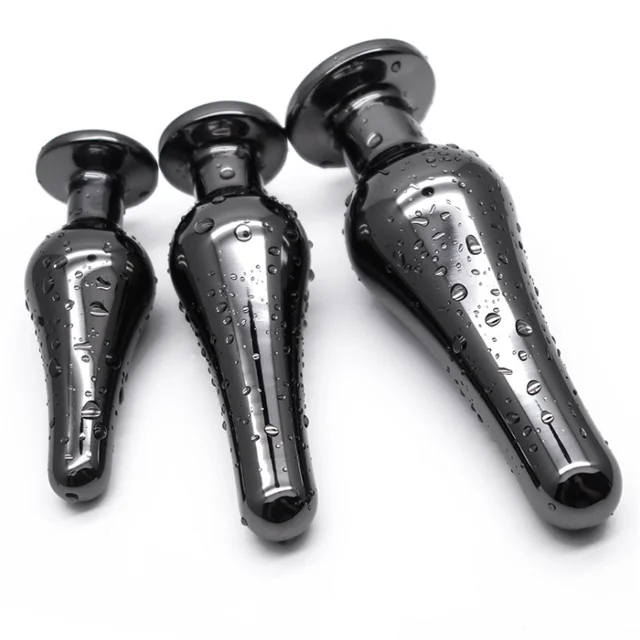New gun color sex toy metal extended anal plug