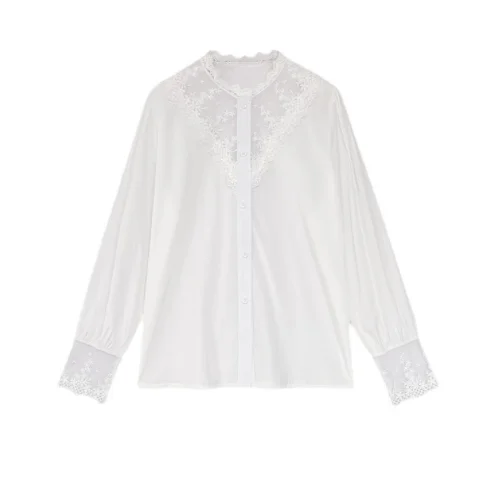 Топы Модные черные плиссированные блузки женская элегантная кружевная блузка женские и топы