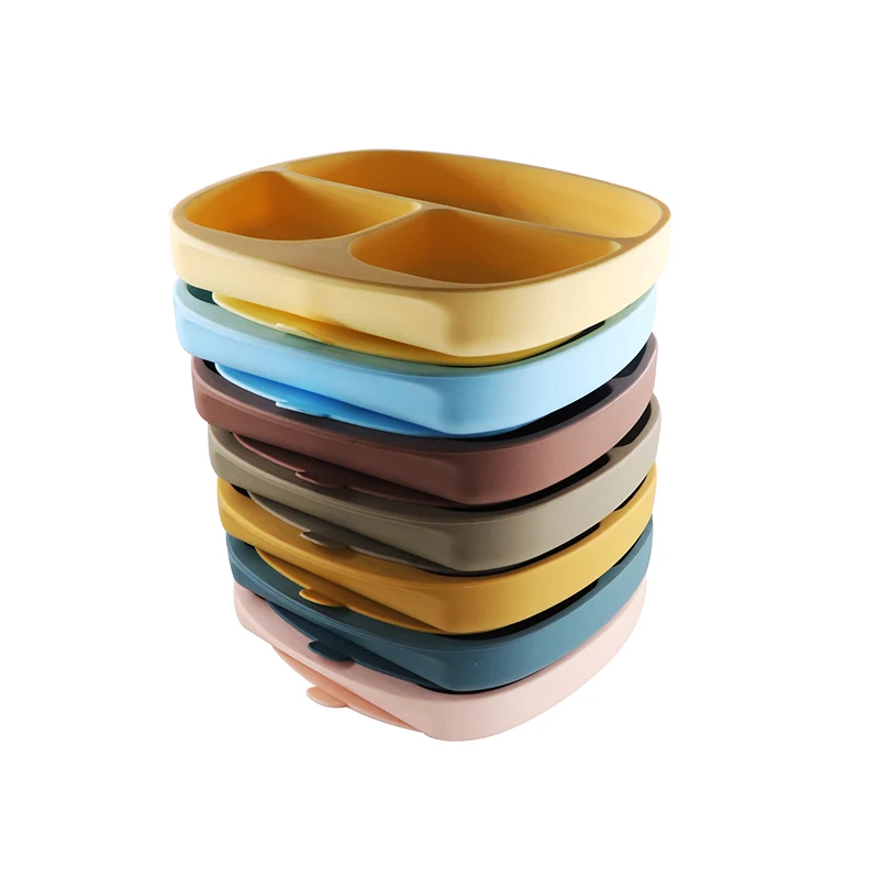 BPA Free Silicone Baby Plate with Strong Suction Cups Silicone Baby Suction Plate