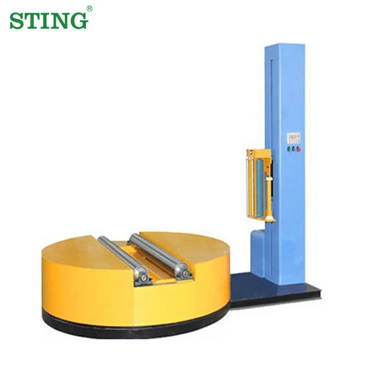 Automatic Paper Roll Stretch Shrink Film Pallet Wrapper Wrapping Machine On Rollers